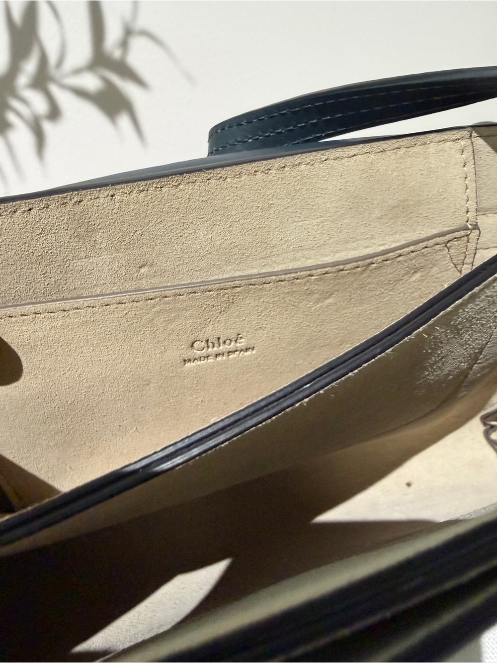 Authentic Chloé Faye Small Shoulder Bag Navy Suede Leather 3S1127-H20 w Dust Bag - Picture 8 of 12